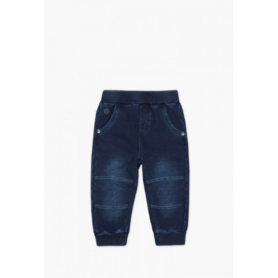 Спортен дънков панталон за бебе момче с моден изтъркан дизайн, син Boboli 64804 