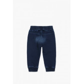 Спортен дънков панталон за бебе момче с моден изтъркан дизайн, син Boboli 64805 2