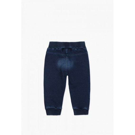Спортен дънков панталон за бебе момче с моден изтъркан дизайн, син Boboli 64805 2