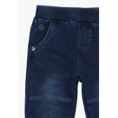 Спортен дънков панталон за бебе момче с моден изтъркан дизайн, син Boboli 64806 3