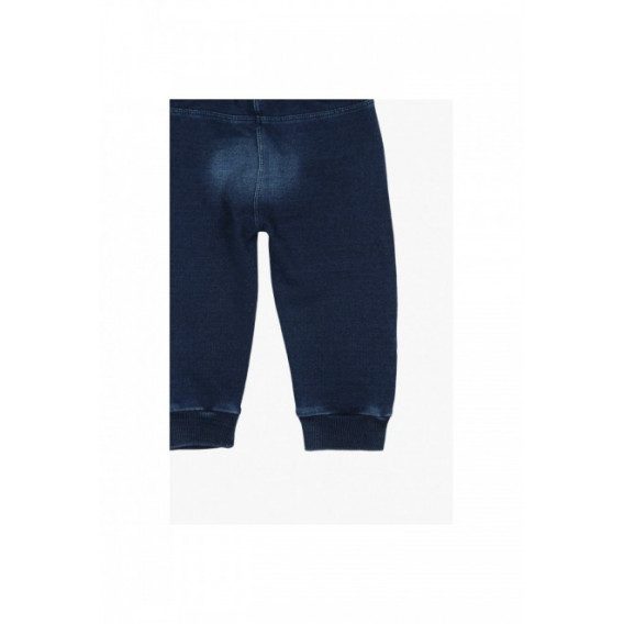 Спортен дънков панталон за бебе момче с моден изтъркан дизайн, син Boboli 64807 4