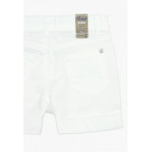Къси панталони с обърнат подгъв на крачолите за момче, бели Boboli 64811 4