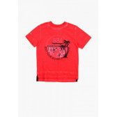Памучна тениска с принт на палми и цветя за момче Boboli 64853 