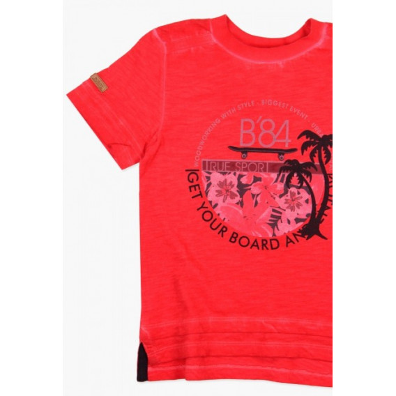 Памучна тениска с принт на палми и цветя за момче Boboli 64855 3