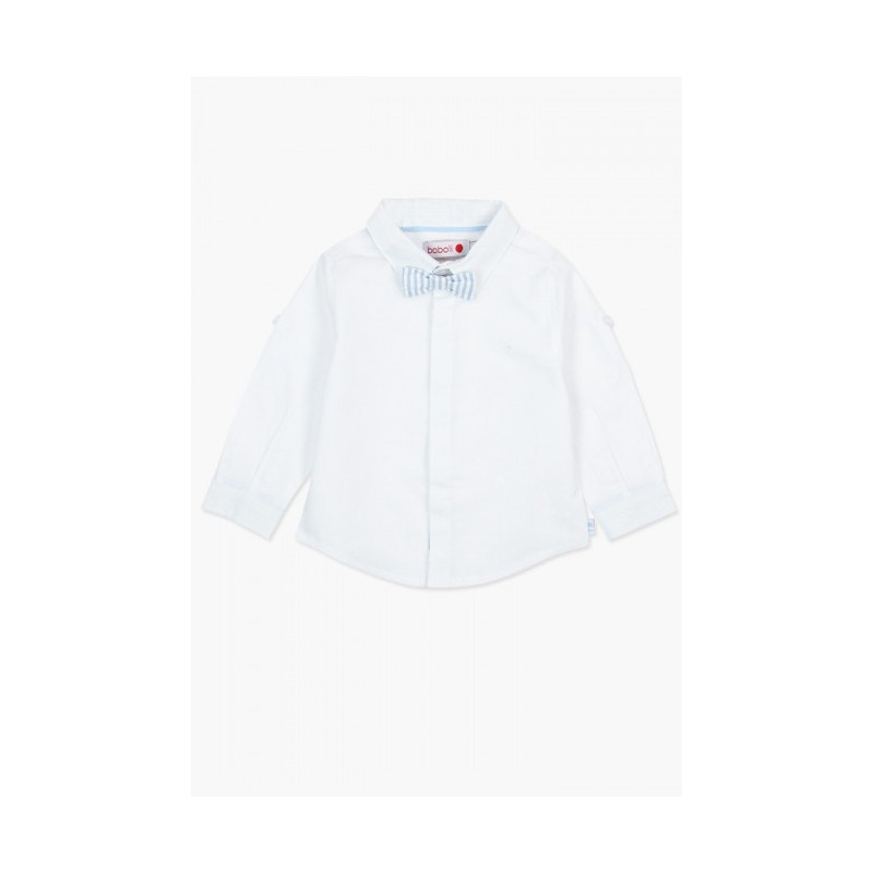 Риза с дълъг ръкав за бебе момче, бяла  64899