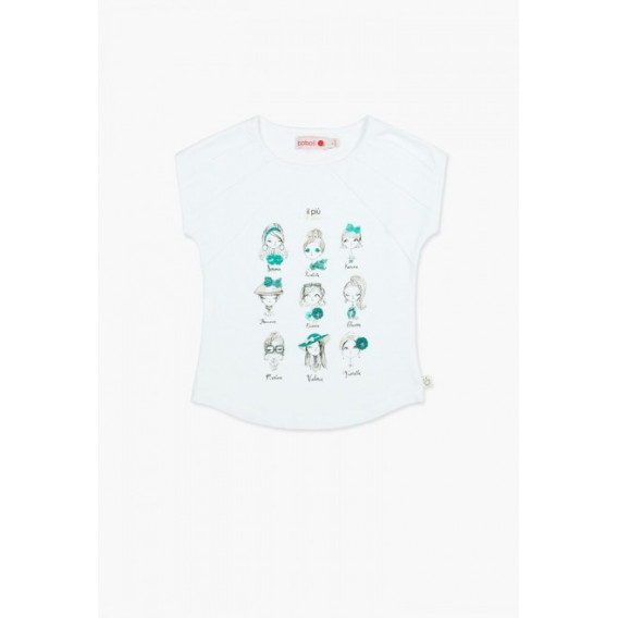 Тениска с момичета и овален долен край за момиче Boboli 64913 