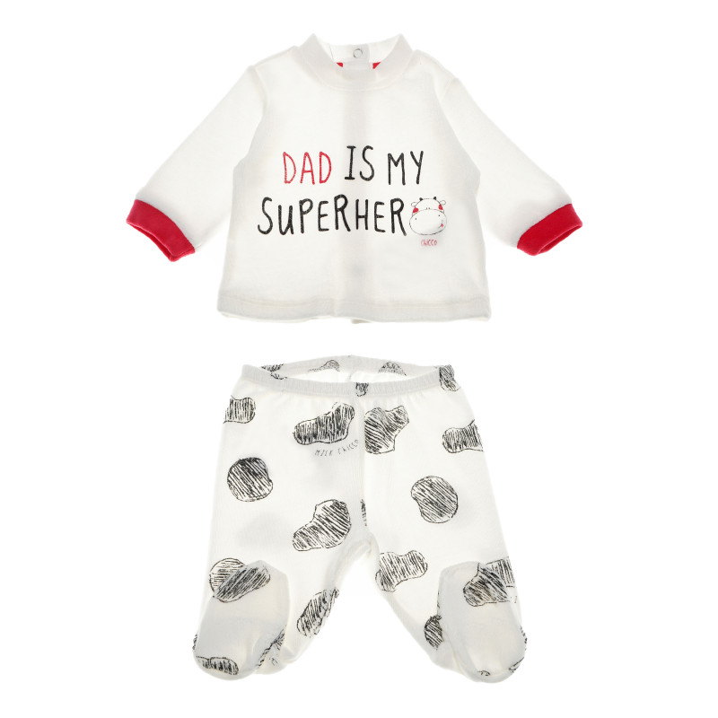 Комплект от 2 части унисекс за бебе с надпис "Dad is my superhero"  64938