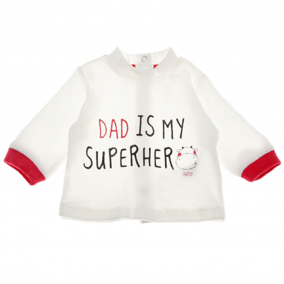 Комплект от 2 части унисекс за бебе с надпис "Dad is my superhero" Chicco 64940 3