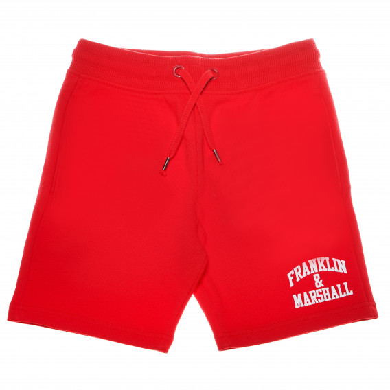 Kъси памучни панталони с лого на крачола за момче Franklin & Marshall 64977 