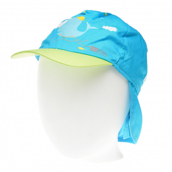 Трекинг шапка с козирка за момче, светло синьо и жълто Wanabee 65093 