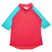 Плажна тениска за момиче, розова със сини ръкави Speedo 65203 
