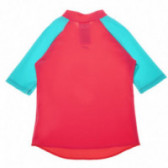 Плажна тениска за момиче, розова със сини ръкави Speedo 65204 2