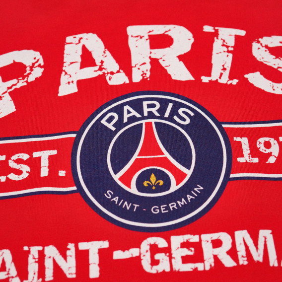 Памучна тениска с емблема и надпис на PSG за момче Paris Saint - Germain 66653 3