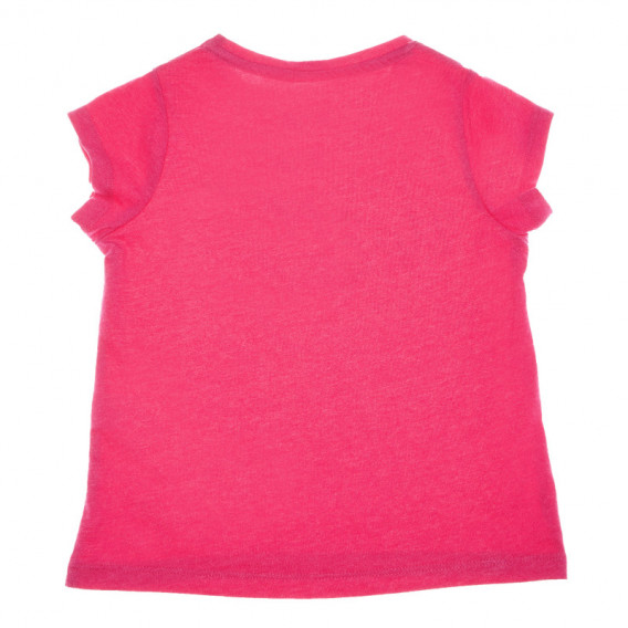 Розова тениска със сребърен надпис и къс ръкав за момиче Up 2 glide 66718 2
