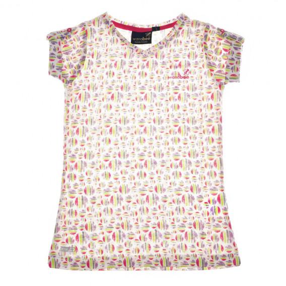 Многоцветна блуза с къс ръкав за момиче Wanabee 66726 
