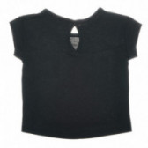 Памучна блуза с апликация NYC, с къс ръкав за момиче Soft 66803 2