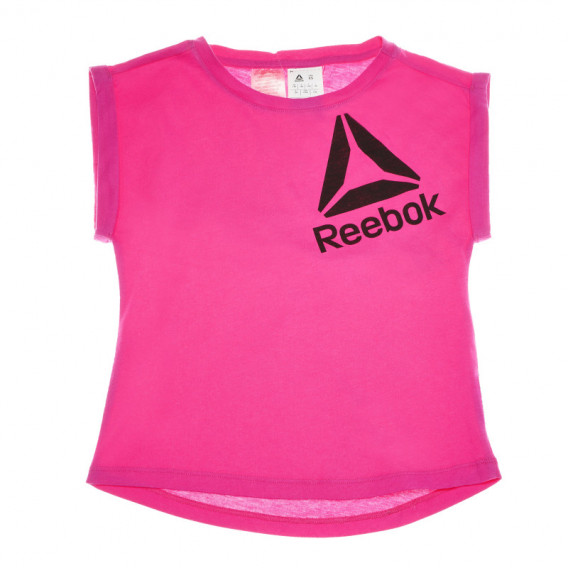 Памучна тениска без ръкав за момиче, с принт лого на марката Reebok 66809 