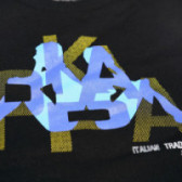 Памучна тениска с принт логото на марката отпред за момче KAPPA 66853 3