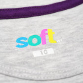 Тениска с надпис LA TEAM 68 с къс ръкав за момиче Soft 66953 4