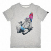 Памучна тениска с принт мечок за момче Quiksilver 67013 