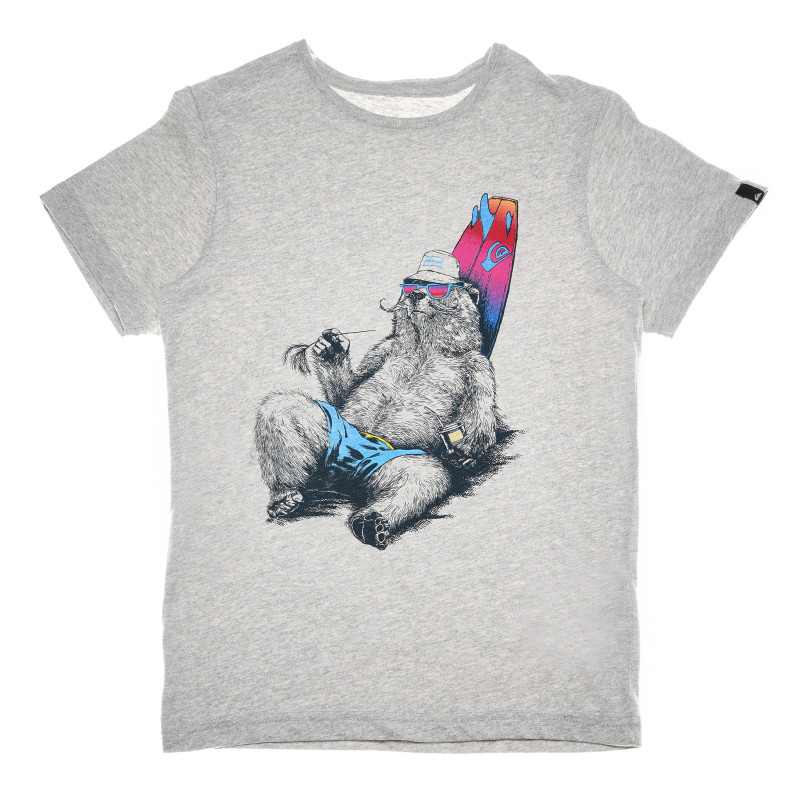 Памучна тениска с принт мечок за момче  67013