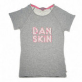 Памучна блуза с розов принт и къс ръкав за момиче Danskin 67020 
