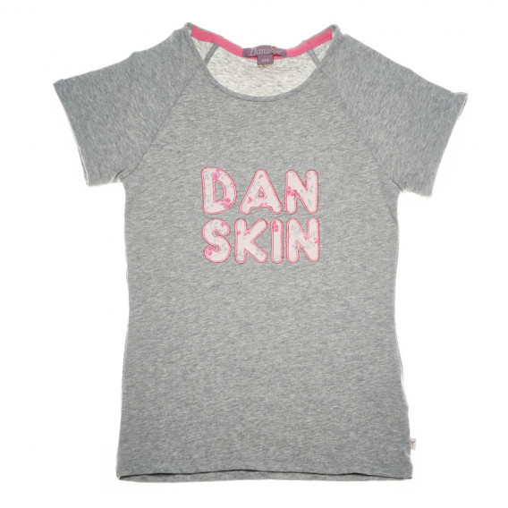 Памучна блуза с розов принт и къс ръкав за момиче Danskin 67020 