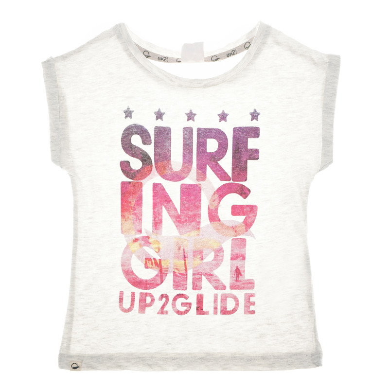Тениска с принт SURFING GIRL, с къс ръкав за момиче  67074
