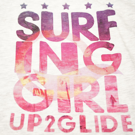 Тениска с принт SURFING GIRL, с къс ръкав за момиче Up 2 glide 67078 3