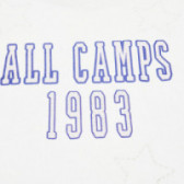 Памучна блуза със син надпис и къс ръкав за момиче Camps United 67160 3