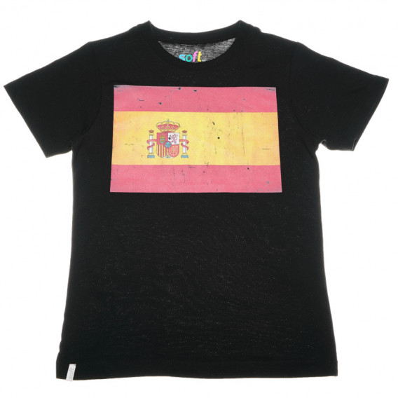 памучна тениска с принт знамето на испания за момче Soft 67182 