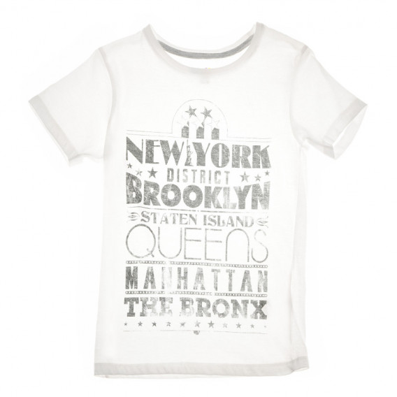 памучна тениска с надпис Ню Йорк за момче Soft 67906 