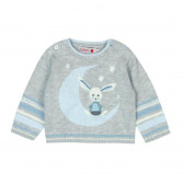 Пуловер за момче с нежна вплетена синя декорация Boboli 68 