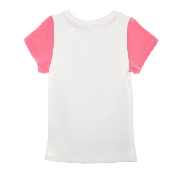 Бяла тениска с розов къс ръкав за момиче Olympique de Marseille 68012 2