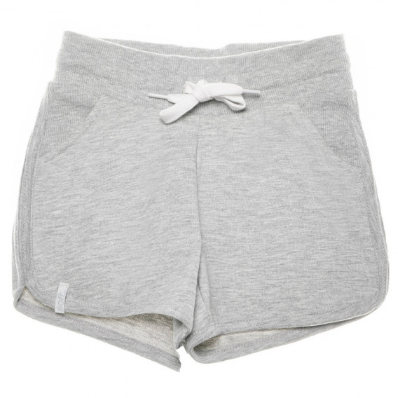 Памучни къси панталони за момиче, сиви Soft 68377 