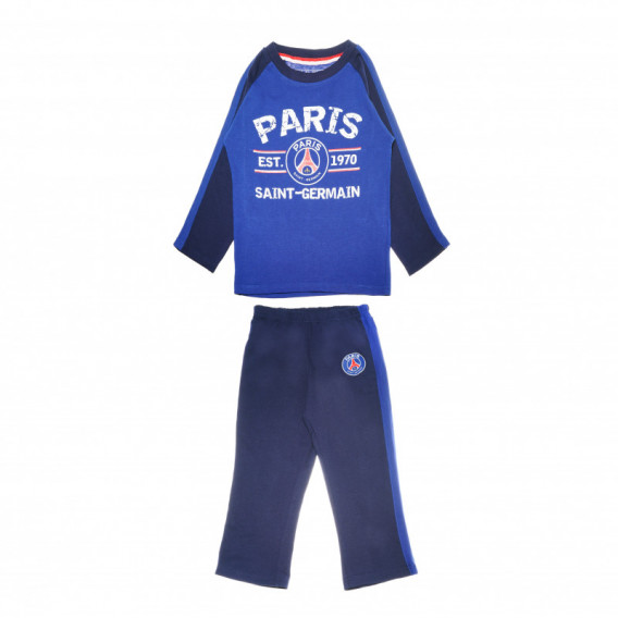 Памучен дълъг спортен комплект с блуза и панталон за момче Paris Saint - Germain 68562 