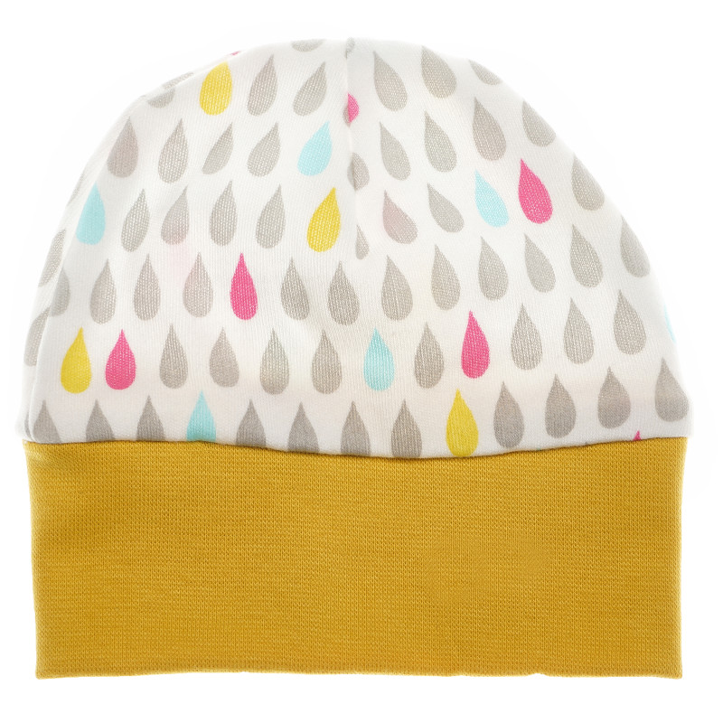 шапка , органик памук за момиче на цветни капки  68796
