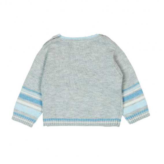 Пуловер за момче с нежна вплетена синя декорация Boboli 69 2