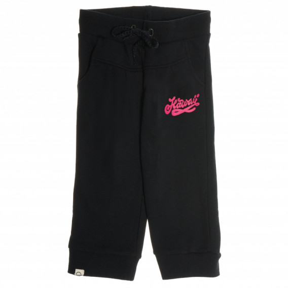 Дълги спортни панталони за момиче с розова апликация Soft 69372 