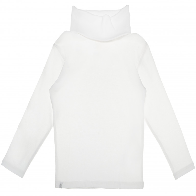 Soft памучна бяла блуза с дълъг ръкав за момче   69860