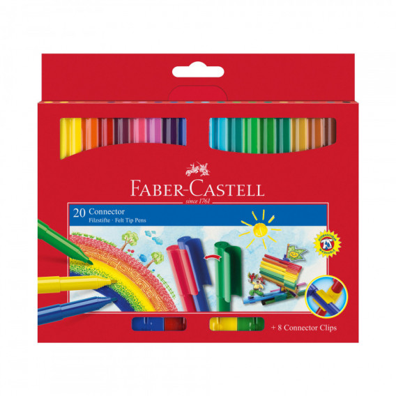 CONNECTOR ФЛУМАСТЕРИ 20 ЦВЯТА Faber Castell 70389 