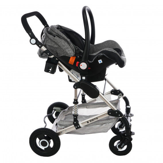 Комбинирана детска количка FONTANA 3 в 1 с швейцарска конструкция и дизайн, сива ZIZITO 71941 5