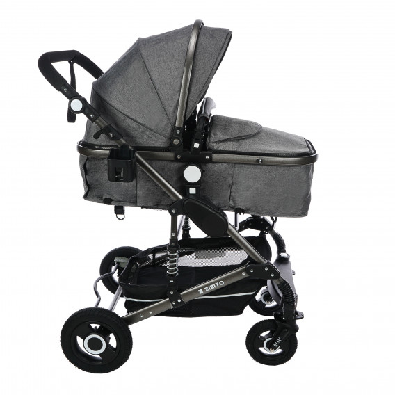Комбинирана детска количка FONTANA 3 в 1 с швейцарска конструкция и дизайн, сива ZIZITO 71951 20