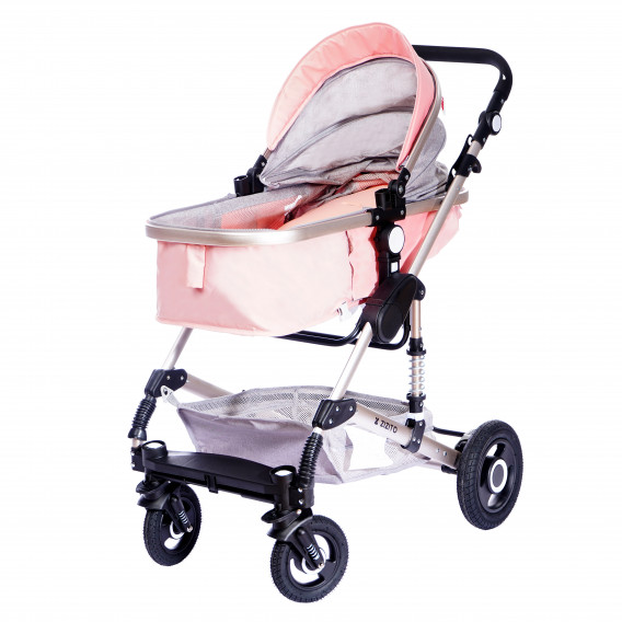 Комбинирана детска количка FONTANA 3 в 1 с швейцарска конструкция и дизайн, розова ZIZITO 72005 8
