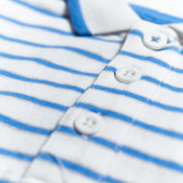 Памучна блуза с къс ръкав на райе в синьо и бяло за бебе момче OVS 7268 3
