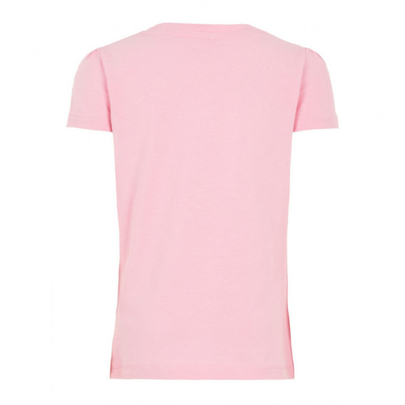 Памучна блуза Peppa Pig с къс ръкав за момиче, розова Name it 72778 2