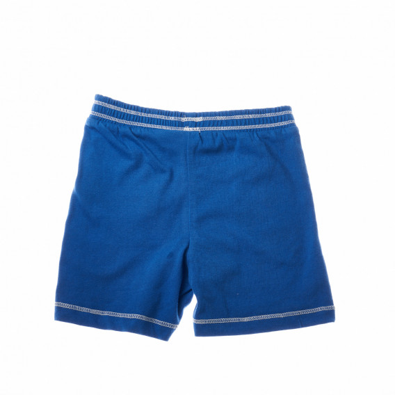 Памучни къси панталонки с декоративни шевове за момче сини OVS 7282 2