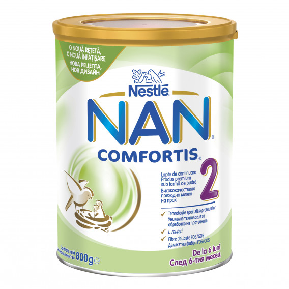 Преходно мляко за кърмачета NAN Comfortis 2 LR Tin, 6+ месеца, кутия 800 гр. Nestle 72912 