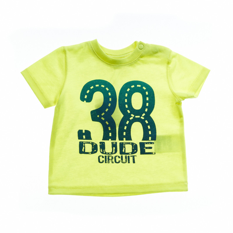 Тениска с принт номер 38 за бебе момче  7298