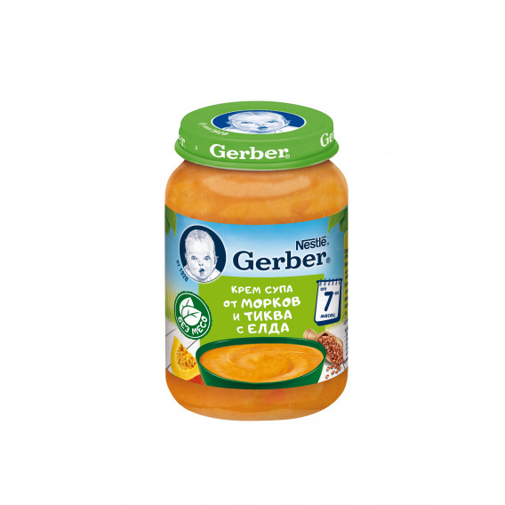 Пюре Крем супа от морков и тиква с елда Nestle Gerber, 6+ месеца, бурканче 190 гр. Gerber 73151 